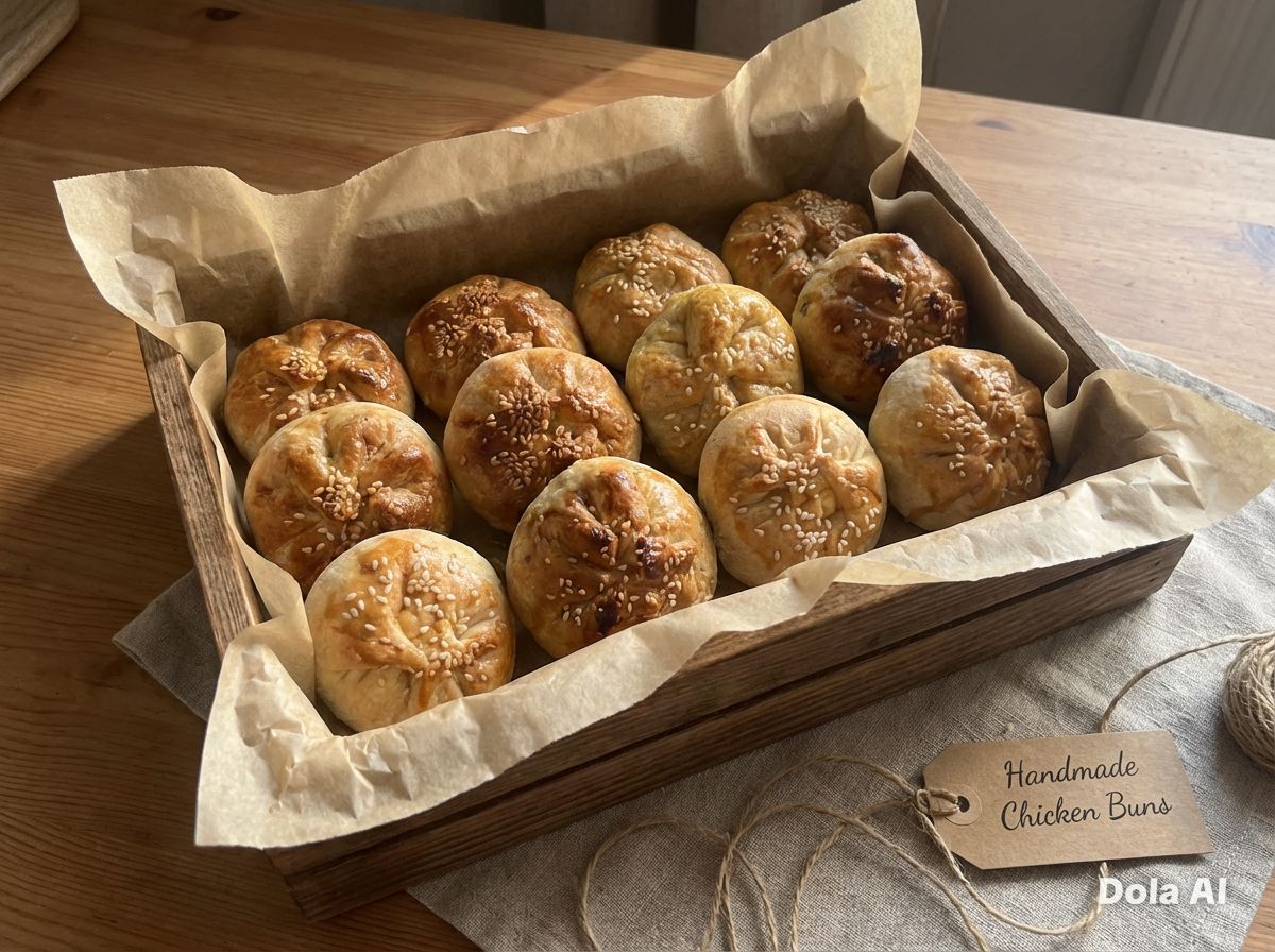 Handmade Baked Chicken Buns (Siew Bao) Box of 12